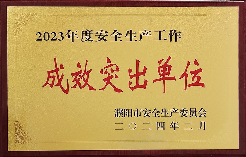永利yl23455获评安全生产工作成效突出单位